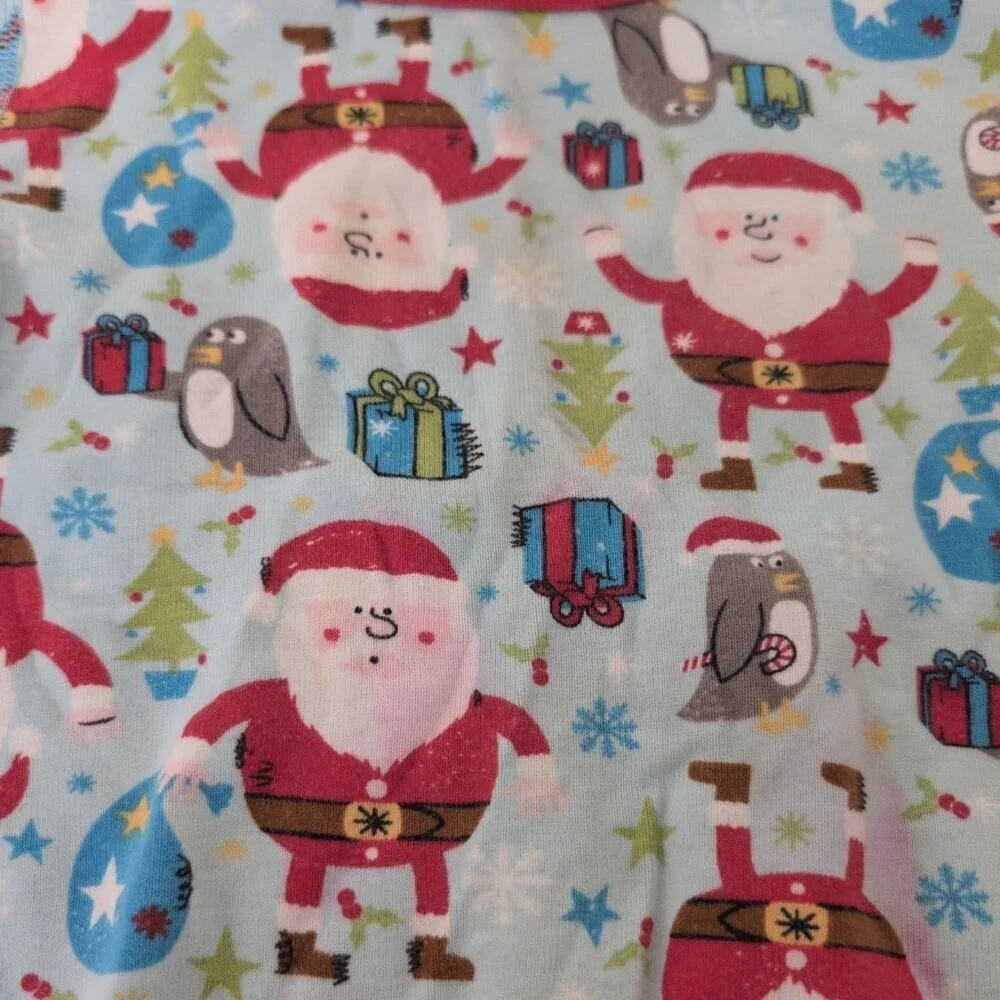 Hanna Andersson 110 Santa Pajama Set Kid Size 5 Organic Cotton Christmas Penguin